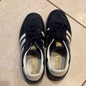 Adidas Dark Blue and Cream Sneakers